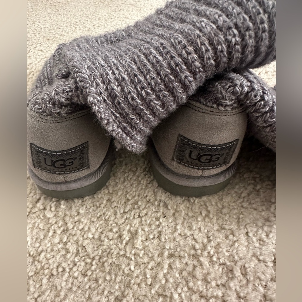 Gray Knitted Ugg Boots